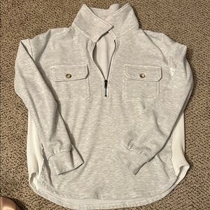 Hem & Thread Gray Quarter-Zip Sweatshirt